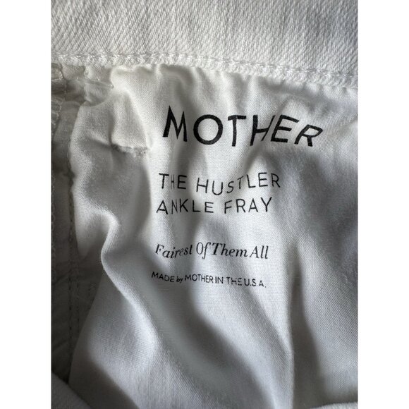 MOTHER  The Hustler Ankle Fray Fairest of Them All White Jeans Women's Sz 25 - Picture 6 of 15